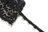 Nickel D Ring Tape on Black Satin Trim by the yard
